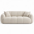 Crèmekleurige 3-zits bank met 2 kussens, 230 x 105 x 75 cm, bouclé polyester