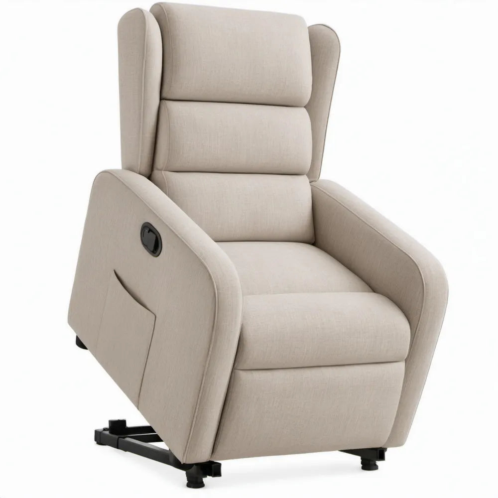 Elektrische sta-op relaxfauteuil Beige/Zwart 85 x 93 x 105 cm
